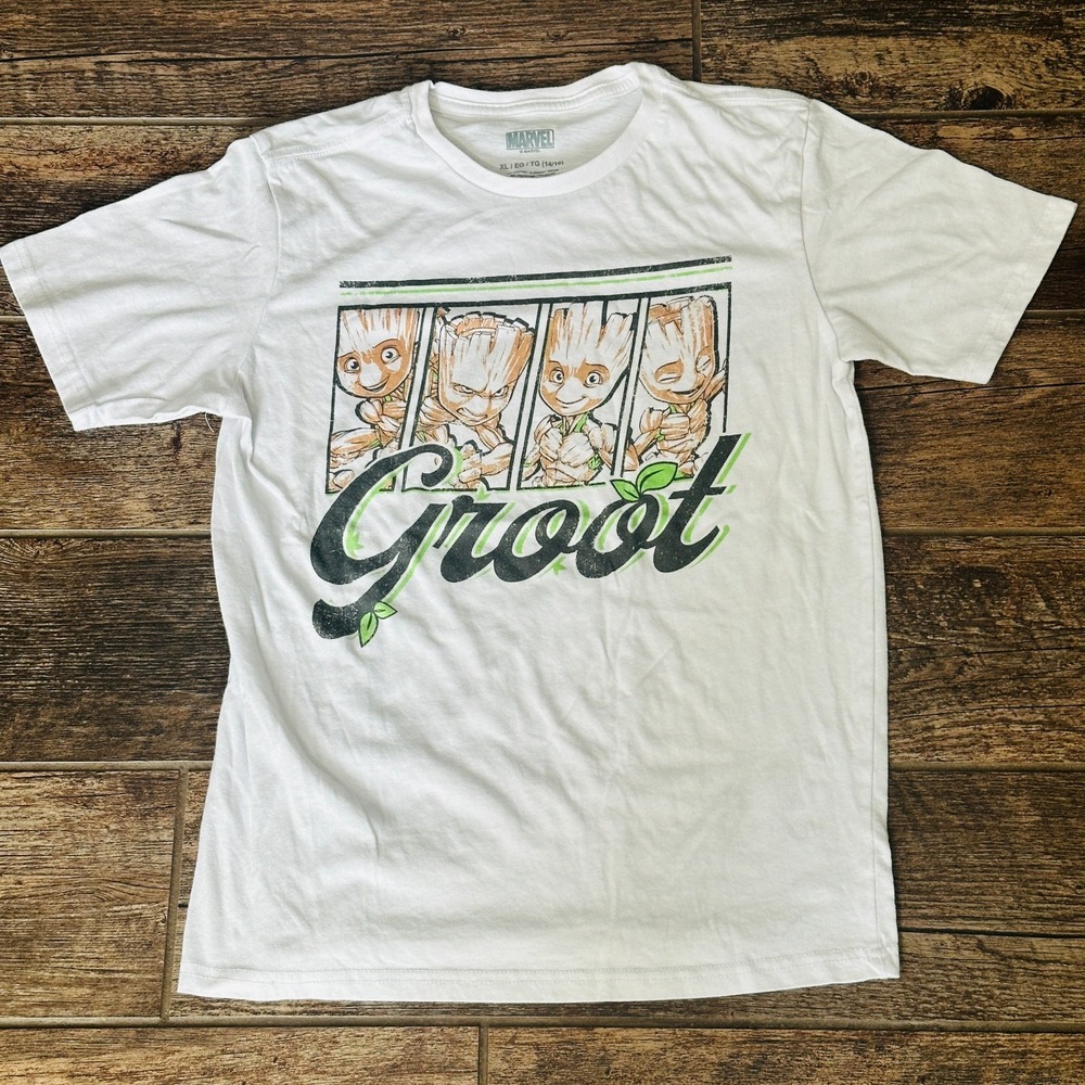 Marvel - Groot - YOUTH Size XL White T-Shirt